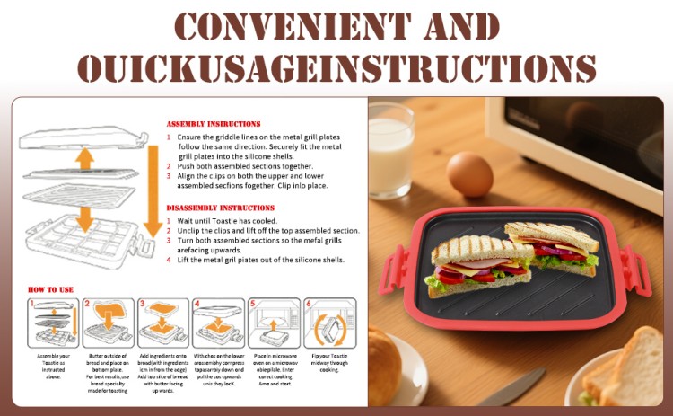 Enlarged microwave grill tray cooking sandwich demonstration result
