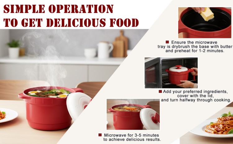 HeMaSe Round Microwave Cookware Size Display - Compact Design Fits Most Standard Household Microwaves 800W-1200W