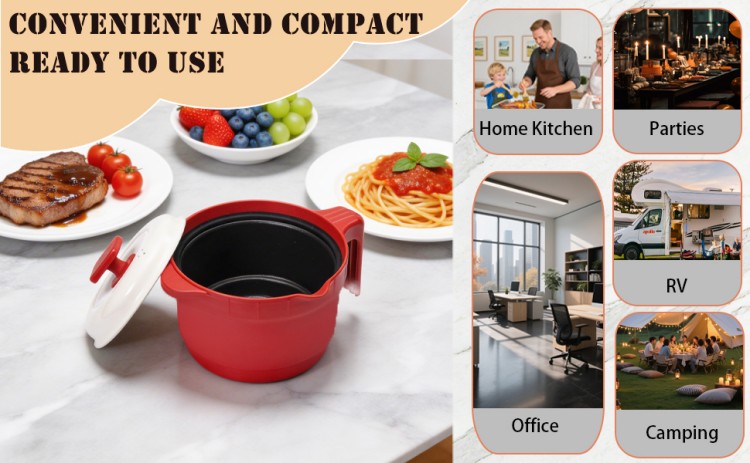 HeMaSe Microwave Grill Multi-Pot Non-Stick Surface Close-Up - Polymer Heat-Conducting Layer for Even Heating and Grilling